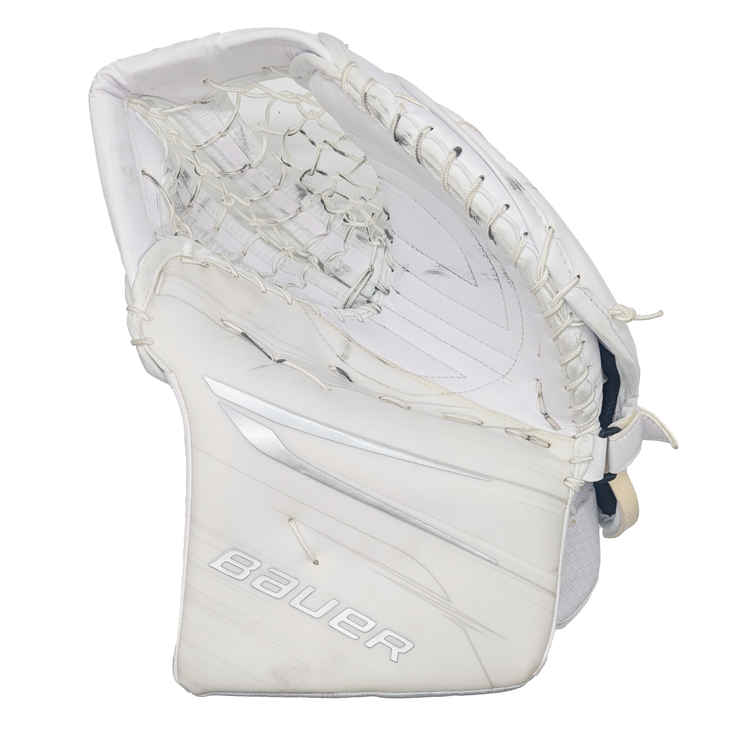 Bauer Vapor Hyperlite 2 – Gant de gardien de but d'occasion AHL Pro Stock (blanc)